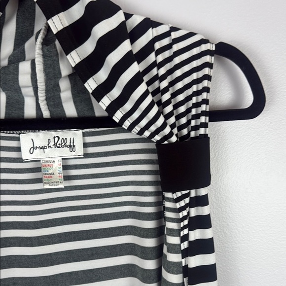 Joseph Ribkoff Monochrome Striped Sleeveless Open Cardigan Size 14 - Picture 9 of 11